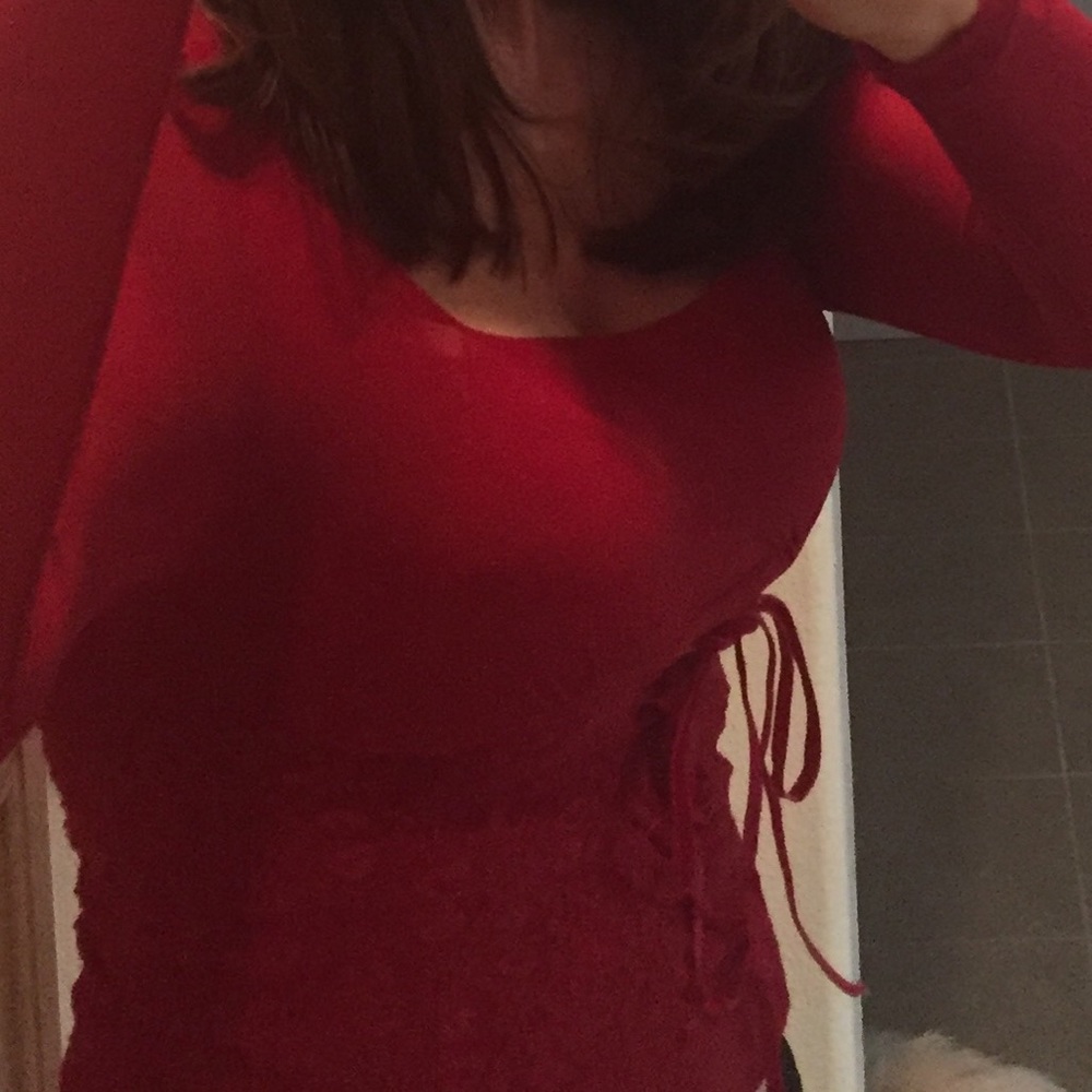 Bebe Sexy Red Blouse